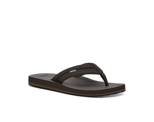 Sanuk Ziggy Water-Friendly - Sanuk Flip Flops Mens Dark Brown - Philippines ZSLIHY572